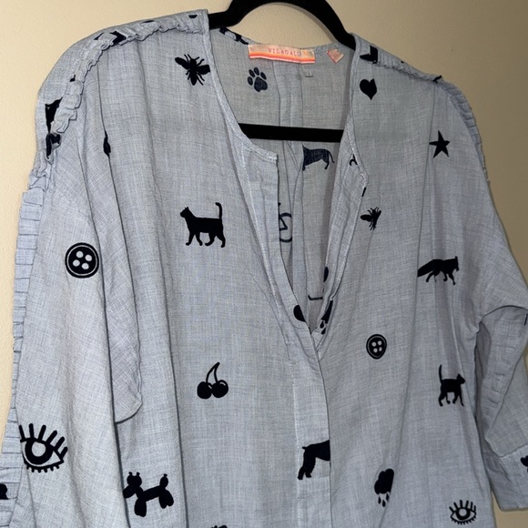 Vilagallo Fun Velvet Print Top - Picture 2 of 10